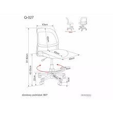 Fotel młodzieżowy do biurka Q-027 szary Signal