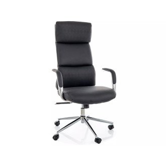 Fotel gabinetowy z ekoskóry Q-03 czarny Signal