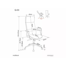 Fotel gabinetowy z ekoskóry Q-03 szary Signal 2