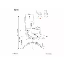 Fotel gabinetowy z ekoskóry Q-03 szary Signal