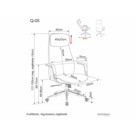 Fotel biurowy z ekoskóry Q-05 szary Signal 2