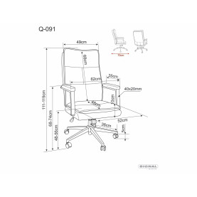 Fotel gabinetowy / konferencyjny tapicerowany Q-091 szary Signal 2