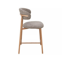 Hoker - krzesło barowe tapicerowane Elton Brego H61cm cappuccino / dąb Signal