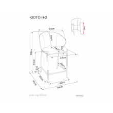 Hoker - krzesło barowe tapicerowane Kioto H61cm beż / kaszmir Signal