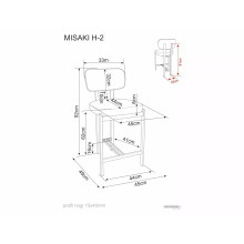 Krzesło barowe tapicerowane Misaki H62cm beż / czarny mat Signal