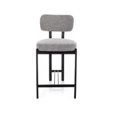 Krzesło barowe tapicerowane Misaki H62cm szary / czarny mat Signal