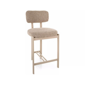 Krzesło barowe tapicerowane Misaki H62cm beż / kaszmir Signal