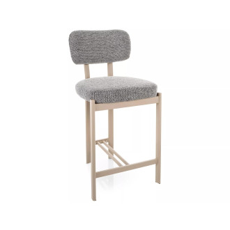 Krzesło barowe tapicerowane Misaki H62cm szary / kaszmir Signal