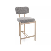 Krzesło barowe tapicerowane Misaki H62cm szary / kaszmir Signal