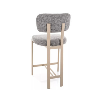 Krzesło barowe tapicerowane Misaki H62cm szary / kaszmir Signal