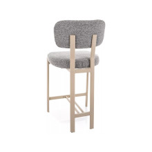 Krzesło barowe tapicerowane Misaki H62cm szary / kaszmir Signal