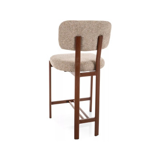 Krzesło barowe tapicerowane Misaki H62cm beż / orzech Signal