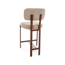 Krzesło barowe tapicerowane Misaki H62cm beż / orzech Signal