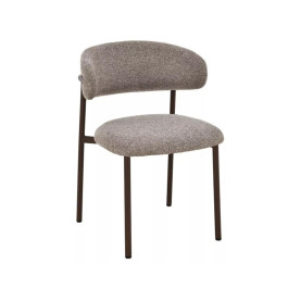 Krzesło tapicerowane z zaokrąglonym oparciem Elton II cappuccino / orzech Signal
