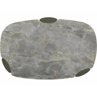 Stolik nowoczesny z nieregularnym blatem Adoro A 118x75cm ceramika grigio / ciemna miedź Signal