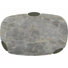 Stolik nowoczesny z nieregularnym blatem Adoro A 118x75cm ceramika grigio / ciemna miedź Signal
