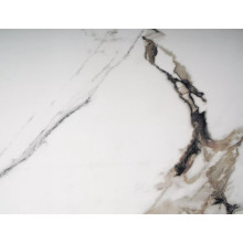 Stolik nowoczesny z nieregularnym blatem Adoro A 105x65cm ceramika amber bianco / ciemna miedź Signal
