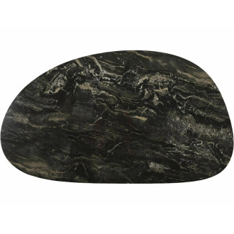 Stolik na jednej nodze z nieregularnym blatem Bello A 120x80cm ceramika vulcano / ciemna miedź Signal