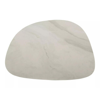 Stolik na jednej nodze z nieregularnym blatem Bello B 75x50cm ceramika nature cloud / ciemna miedź Signal