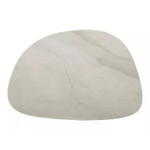 Stolik na jednej nodze z nieregularnym blatem Bello B 75x50cm ceramika nature cloud / ciemna miedź Signal