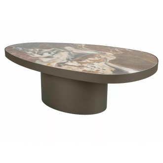 Stolik ceramiczny na jednej nodze Gusto A 118x73cm  brąz / ciemna miedź Signal
