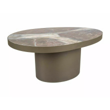 Stolik ceramiczny na jednej nodze Gusto B 98x73cm  brąz / ciemna miedź Signal