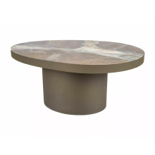 Stolik ceramiczny na jednej nodze Gusto B 98x73cm  brąz / ciemna miedź Signal
