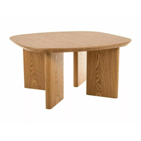 Stolik kwadratowy fornirowany w stylu japadni Kuma 80x80cm dąb Signal
