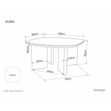 Stolik kwadratowy fornirowany w stylu japadni Kuma 80x80cm dąb Signal