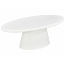 Stolik owalny z mikrocementu na jednej nodze Marocco 110x60cm ecru Signal