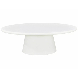 Stolik owalny z mikrocementu na jednej nodze Marocco 110x60cm ecru Signal