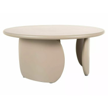Stolik okrągły w stylu japandi Noemi 80cm ciemny beż Signal