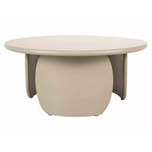 Stolik okrągły w stylu japandi Noemi 80cm ciemny beż Signal
