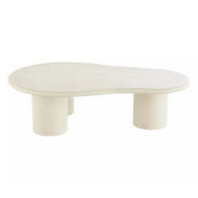Stolik japandi z mikrocementu Selena 130x80cm ecru Signal