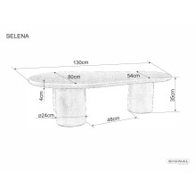 Stolik japandi z mikrocementu Selena 130x80cm ecru Signal
