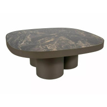 Stolik ceramiczny Stella A 100x100cm czarna imitacja kamienia / ciemna miedź Signal