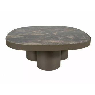 Stolik ceramiczny Stella A 100x100cm czarna imitacja kamienia / ciemna miedź Signal