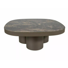Stolik ceramiczny Stella A 100x100cm czarna imitacja kamienia / ciemna miedź Signal