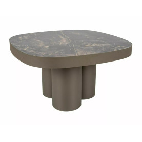 Stolik ceramiczny Stella B 75x75cm czarna imitacja kamienia / ciemna miedź Signal