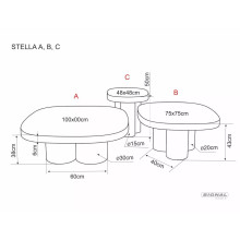 Stolik ceramiczny Stella B 75x75cm czarna imitacja kamienia / ciemna miedź Signal