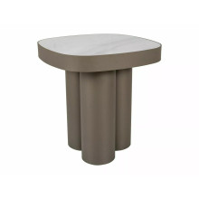 Stolik boczny ceramiczny Stella C 48x48cm czarna imitacja kamienia / ciemna miedź Signal