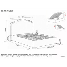Łóżko welurowe z pojemnikiem Florencja Velvet 160x200cm ciemny beż Signal