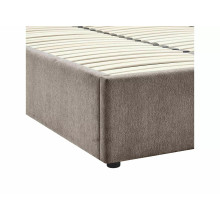 Łóżko tapicerowane z zagłówkiem i pojemnikiem Lumia Raven 140x200cm ciemny beż Signal