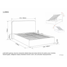 Łóżko welurowe z zagłówkiem i pojemnikiem Lumia Velvet 160x200cm ciemny beż Signal