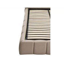 Łóżko pikowane z pojemnikiem Parma Velvet 160x200cm ciemny beż Signal