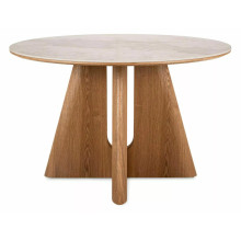 Stół okrągły z ceramicznym blatem Alzano Ceramic 120cm pandoro / dąb Signal