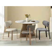 Stół okrągły z ceramicznym blatem Alzano Ceramic 120cm pandoro / dąb Signal