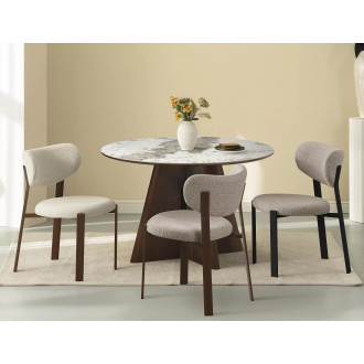 Stół okrągły z ceramicznym blatem Alzano Ceramic 120cm pandoro / orzech Signal