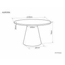 Stół na jednej nodze z mikrocementu Aurora 120cm ecru Signal
