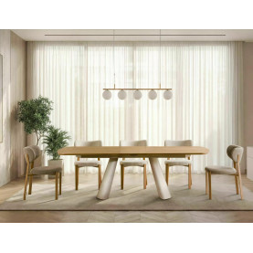 Stół fornirowany rozkładany Canon 200x-240x100cm dąb / kaszmir Signal